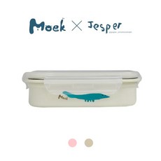 Moek X Jesper 雙層抗菌可微波不鏽鋼餐盒三件組, 象牙白, 1個
