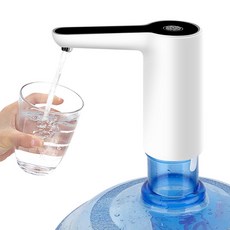 桶裝水抽水器電動家用礦泉純淨水大水桶飲水器按壓自動智能飲水機, 白色TYPE C充電口大電池長續航, 一個