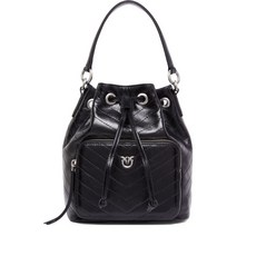 핀코 퀼팅 레더 버킷 백