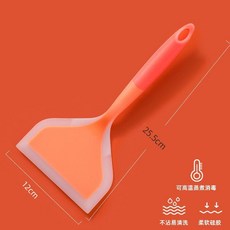 烙餅硅膠鏟耐高溫不粘鍋專用鏟子不傷鍋廚房家用炒菜鍋鏟 副廠商品, 活力橙, 1個