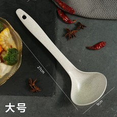 耐高溫湯勺 長柄設計 大號湯匙 廚房用品 日式風格 麥纖維材質 家用盛粥 稀飯餐具 安全無毒+小麥纖維湯勺大號★【1個裝】+默認尺寸, 1個, 小麥纖維湯勺大號★【1個裝】:默認尺寸