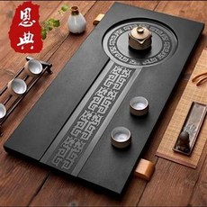 思典 茶盤, 烏金石茶磐石頭茶盤天然大號黑金石茶臺石材茶盤茶海, 1個