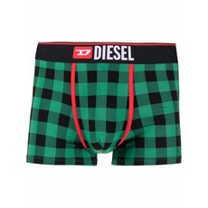 디젤 로고 웨이스트 밴드 체크 복서 브리프