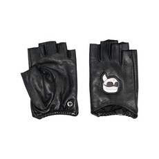 칼 라거펠트 아이코닉 가죽 핑거리스 장갑