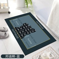 新品 家用軟硅藻泥地墊浴室門口速幹腳墊衛生間吸水硅藻土進門入戶門墊 副廠商品, 1個, 邦迪熊-方形藍色,40X60釐米 軟硅藻泥 秒吸水, 藍色, 方形