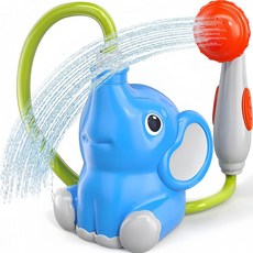 兒童戲水花灑玩具 電動抽水噴水象花灑 寶寶洗澡玩水玩具, 天藍色 / 小象電動花灑, 1個