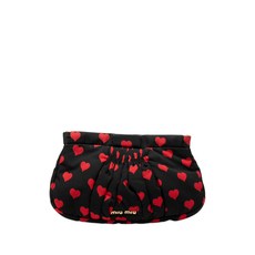 미우미우 중고 2010-2026 Pleated Nylon Heart Print clutch bag