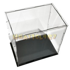 亞克力展示盒 積木玩具手辦收納盒 汽車高達模型防塵罩, 1個, 默認黑底內徑高10CM,長/寬25*10