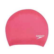 SPEEDO 成人長髮用矽膠泳帽 粉紅色, 1個
