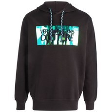 베르사체진쿠튀르 로고 프린트 드로스트링 후디