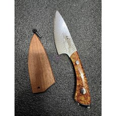 工具家達人 大馬士革 登山露營野外求生小番刀:烤肉釣魚必備,淺草風格小獵刀/魚刀/小菜刀, 1個, 淺草,店家額外磨利