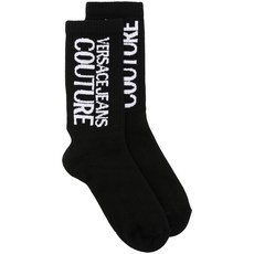 베르사체진쿠튀르 로고 인타르시아 니트 양말