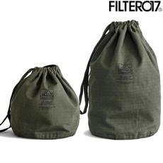 FILTER017 CREALIVE DEPT. 山峰標誌防撕布筒狀軍用束口袋 GD12 ARM 軍綠, 1個, S(小)