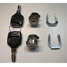 鋁箱鎖頭 鑰匙 機車後箱 摩托車箱, A款:銀色鎖頭*2、鑰匙*2, 1個