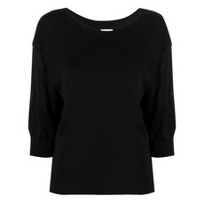 말로 파인 니트 반소매 탑