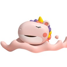 戯小TOYS 兒童浴室螃蟹泡泡機 電動音樂玩具, 粉色 - 獨角吐泡泡 中文, 1個