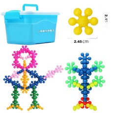 梅花積木 旋轉雪花片 益智拼插玩具, 梅花積木 500粒 收納盒 圖紙, 1套
