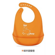 DFMEI 硅膠產品母嬰用品硅膠口水兜立體免洗寶寶飯兜圍嘴口水巾, 1個, 1個裝, 橙色:如圖