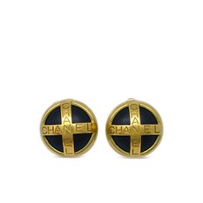 샤넬 중고 1995 인그레이빙 로고 클립온 이어링