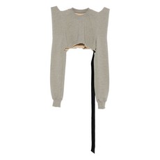 릭 오웬스 다크쉐도우 프린지 헴 래글런 소매 탑