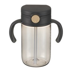 Richell 利其爾 兒童學習吸管杯 320ml, 黑, 1個