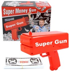 Super Money Gun 玩具鈔票槍 派對噴錢機, 1個, 仿真玩具美鈔100張(雙面綠色)