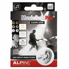 Alpine MusicSafe Pro 荷蘭製高級全頻率音樂耳塞 高保真音樂耳塞 多尺寸耳塞 演唱會/夜店適用, 1個, 2個裝