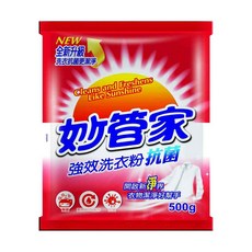 妙管家 強效洗衣粉 抗菌洗衣 500g, 1個, 妙管家洗衣粉500g