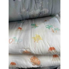 兒童可愛熊貓恐龍圖案雙人被子, 白色恐龍兒童被100*130cm(現貨
