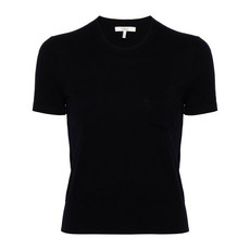 끌로에 로고 자수 울 탑