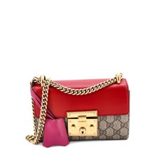 구찌 중고 패드락 숄더 백 GG 코팅 캔버스 앤 레더 스몰 크로스 백