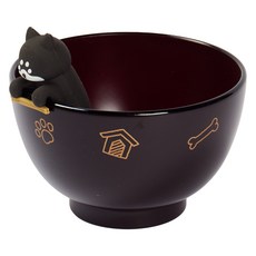 Ishida 狗狗造型筷架+湯碗組, 1組, 柴犬(黑色)