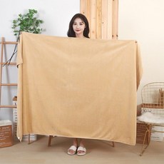酒店美容院專用大號浴巾 吸水不掉毛, 駝色, 70*140, 1個