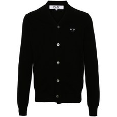 꼼데가르송플레이 하트 패치 울 가디건