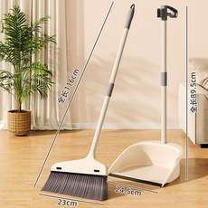 掃把 簸箕套裝組合家用掃帚不粘頭髮撮箕衛生間掃地神器垃圾鏟笤帚, TG輕便套掃兩件套-奶白色:如圖, 1個
