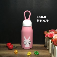 兒童卡通保溫杯便攜水杯, 1個, 280ml粉色兔子