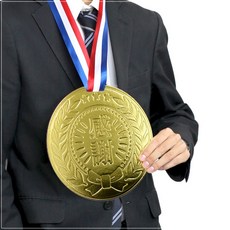 日本進口 ARTHA 大金牌 感謝留言卡 教師節 感謝老師 父親節感謝卡片 離職祝福 生日卡 超大金牌造型, 1個裝, 金色