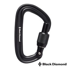 Black Diamond Liteforge Screwgate 攀岩有鎖鉤環, 黑, 1個