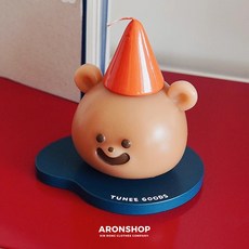 TUNEE GOODS 香氛蠟燭 擺飾 禮物, 1個, 蠟燭-大臉團阿熊款