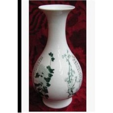 陶瓷花瓶 綠色植物圖案, 梅蘭竹菊玉壺春花瓶