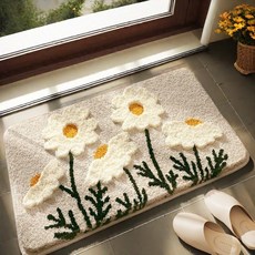 森系花朵吸水浴室地墊 40*60CM, 小菊花, 1個
