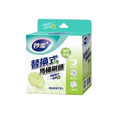 妙潔 易淨拋可替換式馬桶刷組(1刷 1底座 14片替換頭) 拋棄式馬桶刷 輕鬆清潔 替換方便, 1個, 刷頭(14片)-強效去垢, 強效去垢