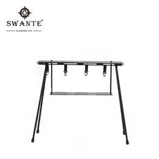 SWANTE 鋁合金置物架 露營桌 戰術桌 贈收納袋 掛鉤, 黑色【贈收納袋、同色掛鉤*4】, 1個