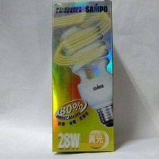 SAMPO聲寶 28W電子螺旋省電燈泡 節能 黃光, 1個
