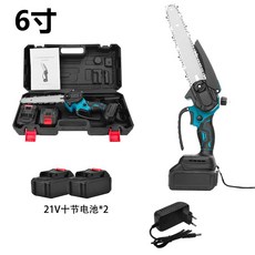 鋰電電鋸 家用小型手持充電式電鏈鋸 大功率無線切割鋸, 1個, 10節電池兩電一充, 有刷