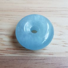 冰種海藍寶石圓形墜飾 21x9mm 舒緩心緒 傳遞心意, 1個