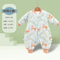 HYLSS 桑蠶絲嬰兒睡袋春秋厚款安陽童裝新生寶寶分腿純棉 冬季 防踢被, 90碼建議身高85-100cm