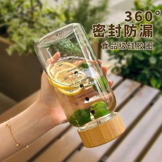 大容量玻璃水杯,附刻度標示,耐高溫,附茶隔,700ml, 1個, 單盃送盃刷,竹蓋700ml, 透明, 單盃送盃刷,竹蓋700ml