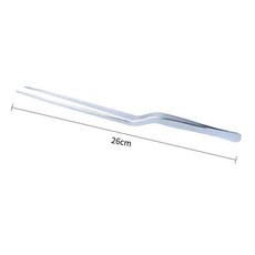 西餐廚師專用擺盤鑷子 分子料理不鏽鋼廚用工具, 1個, 祕銀色26cm