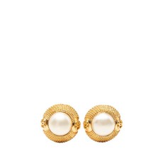 샤넬 중고 20th 센추리 골드 도금 모조 진주 클립온 코스튬 이어링